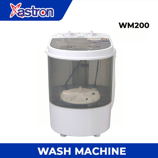 Astron WM200 2 in 1 Washing Machine - 2kg Capacity | Wash and Dry | Small but Powerful | Blue & Gray