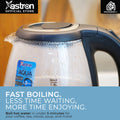 Astron AQUA Electric Glass Kettle - 2 Liter Capacity | with LED Light | 1500W | Fast Boil