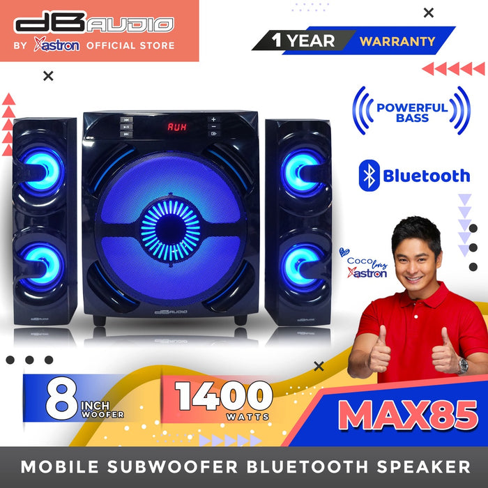 Db Audio MAX-85 2.1 Home Theater Subwoofer System | Bluetooth | 8" woofer | 1400 Watts | FM Radio