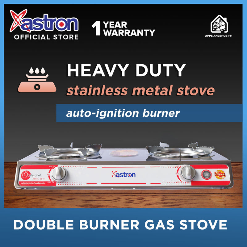 Astron GS-88 Heavy Duty Double Burner Gas Stove  Stainless Body