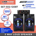 DB Audio by Astron SET502120BT 3-Way Loud Speaker with Amplifier | 1200 x 2 watts | 12