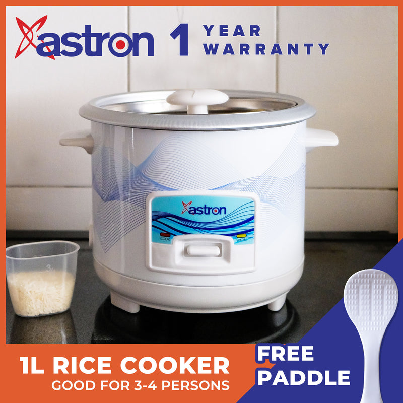 Astron MRC1005 Rice Cooker – 1 Liter Capacity | Compact Small Familiy Size | Keep Warm Function | Anti-Rust Body