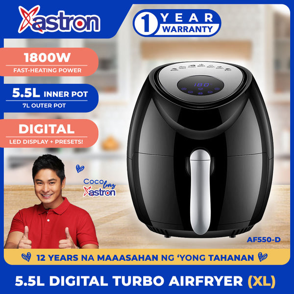 Astron AF550-D 5.5L Digital Turbo Airfryer (XL Size) (1800W) (1 Year Warranty)  LED Display