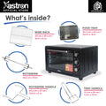 Astron EO45 Electric Convection Oven - Black | 45 Liter Capacity | Built-in Rotisserie | Multi- Function| Interior Lamp | Heavy Duty | 1800W