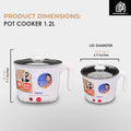 Astron Multi-Cooker & Pot Steamer - White | 1.8L Capacity | 450W | Non-Stick Teflon | Electric Cooker