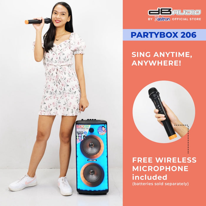 Db Audio PARTYBOX-206 Mobile trolley bluetooth speaker | 6" x 2 woofer | 750W | rechargeable