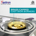 Astron GS-8080 Heavy Duty Cast Iron Double Burner Gas Stove  Stainless Steel Body