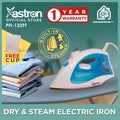 Astron PFI1329T Electric Flat Iron - Dry & Steam | 1200W | with Built-in Steamer | FREE Cup
