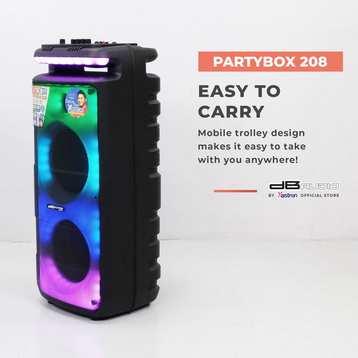 Db Audio PARTYBOX-208 Mobile trolley bluetooth speaker | 6" x 2 woofer | 750W | rechargeable