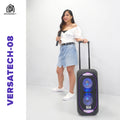 [FREE Wireless Microphone] DB Audio by Astron VERSATECH-08 Portable Mobile Trolley Bluetooth Speaker HIFI Boombox (8 inch woofers x 2) (200W x 2)  outdoor speaker  speaker for karaoke  rechargeable