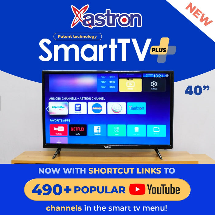 [FREE Soundbar] Astron 40 Inch Smart TV + [4277] | FULL HD | Netflix & Youtube