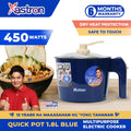 Astron QUICKPOT Multipurpose Electric Cooker - Blue | 1.8 Liter Capacity | Dry Heat Protection | Safe to touch | Nonstick Teflon Coated Surface