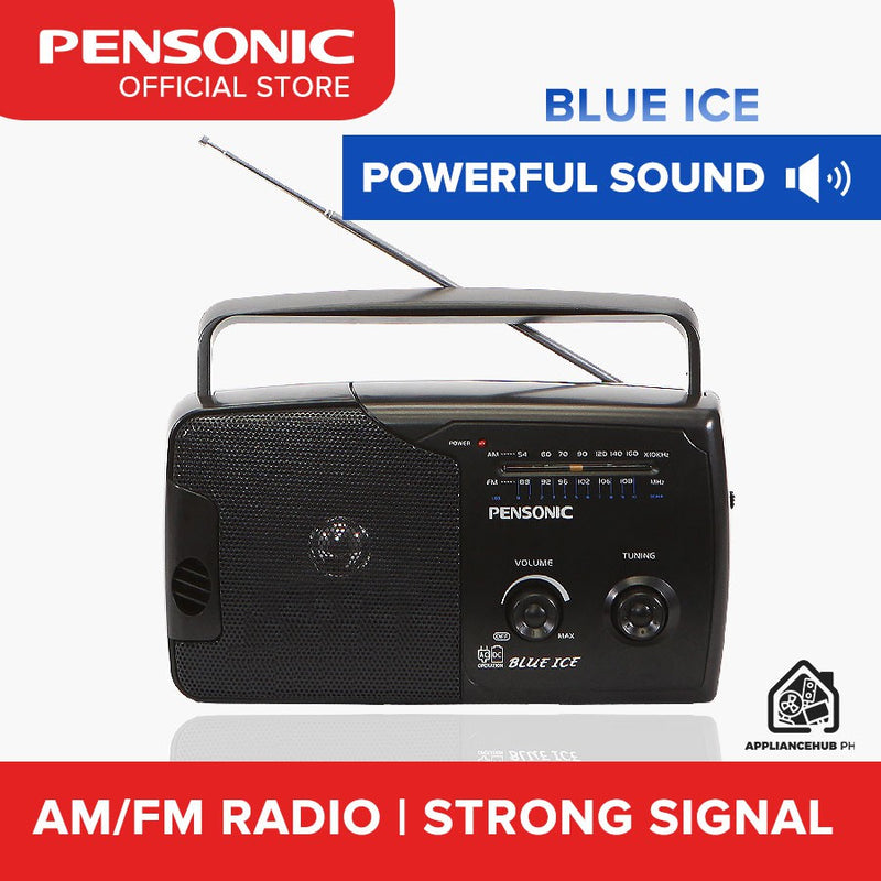 Astron BLUEICE Portable AM/FM Radio - Big Sound | Lightweight | Dual Power Option