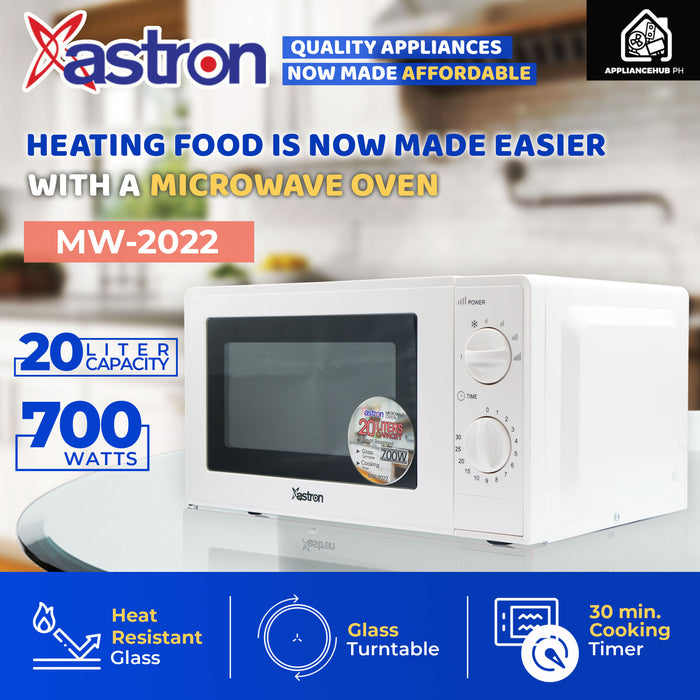 Astron MW-2022 20L Microwave Oven (White) (700W)
