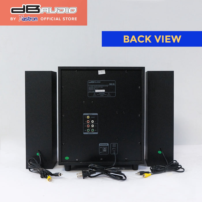 Db Audio MAX-85 2.1 Home Theater Subwoofer System | Bluetooth | 8" woofer | 1400 Watts | FM Radio