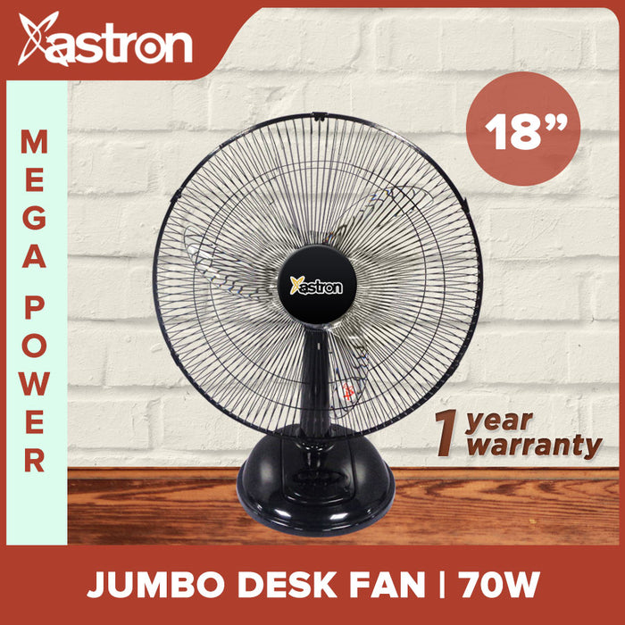 Astron Jumbo Desk Fan 18" (Black)  Electric Fan  XL Design