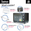 Astron EO35 Electric Convection Oven - Black | 35 Liter Capacity | Built-in Rotisserie | Multi- Function| Interior Lamp | Heavy Duty | 1500W