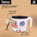 Astron Multi-Cooker & Pot Steamer - White | 1.8L Capacity | 450W | Non-Stick Teflon | Electric Cooker