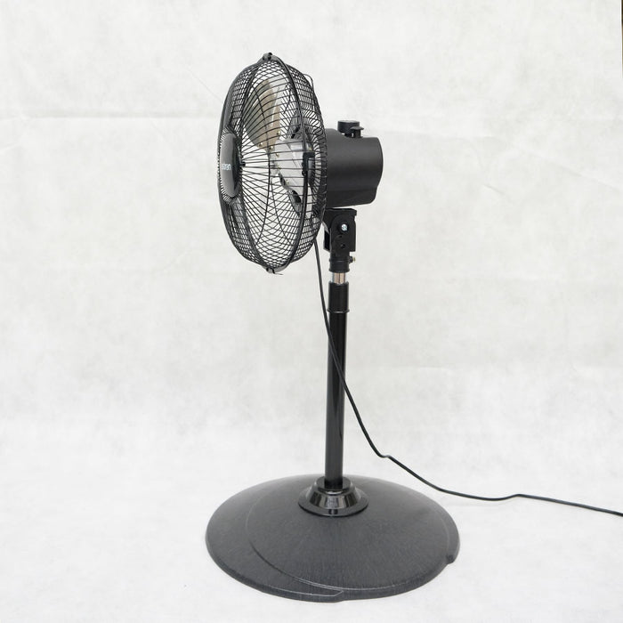 Astron Aveo Stand Fan with 10" Metal Blade (Black) Electric Fan Compact Design