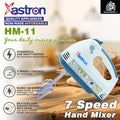 Astron HM-11 7-Speed Electric Hand Mixer (Gray)