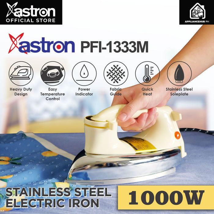 Astron PFI-1333M Heavy Duty Stainless Steel Electric Flat Iron (1000W)