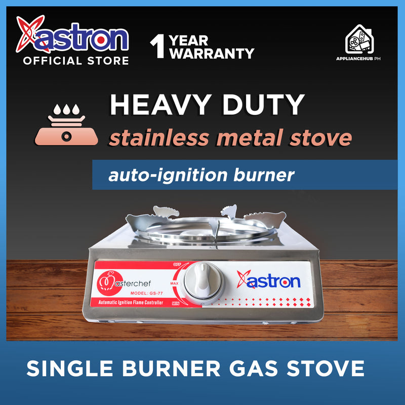 Astron GS-77 Heavy Duty Single Burner Gas Stove  Stainless Body