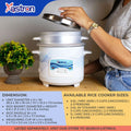 Astron MRC0627 Mini Rice Cooker with Steamer - 0.6 Liter Capacity | Ideal for 2-3 persons | Small & Efficient | 350W | Free paddle