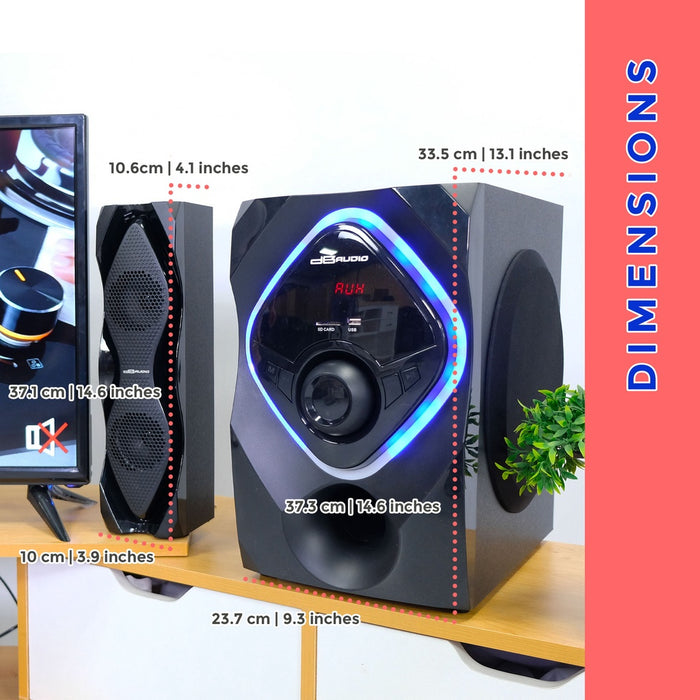 Db Audio MAX-82 2.1 Home Theater Subwoofer System | Bluetooth | 8" woofer | 1000 Watts | FM Radio