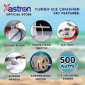 Astron ICECRUSHER Commercial Blender - Gray | Heavy Duty | Dual Blades | 500W | Business Use