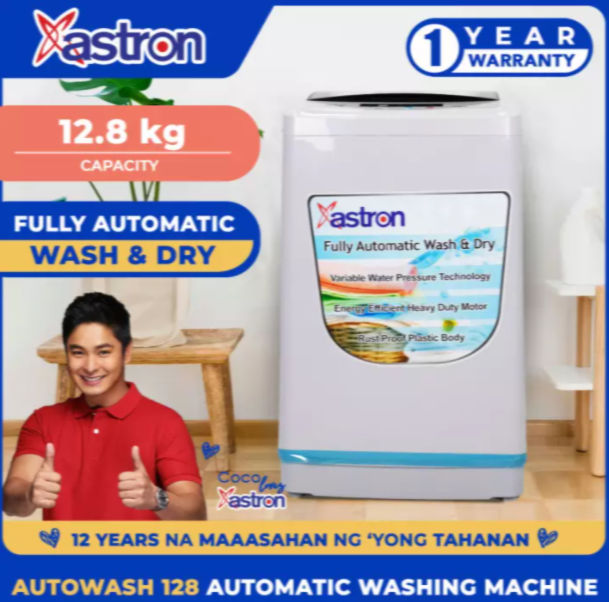 Astron AUTOWASH128 12.8 kg Automatic Washing Machine (Wash and Dry)  Rust Proof Plastic Body  Fully Automatic