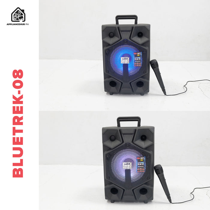 [FREE Wired Microphone] DB Audio by Astron BLUETREK-PA-08 Portable Mobile Trolley Bluetooth Speaker HIFI Boombox (8 inch woofer) (350W)  outdoor speaker  speaker for karaoke  rechargeable