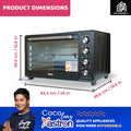 Astron EO65 Electric Convection Oven - Black | 65 Liter Capacity | Built-in Rotisserie | Interior Lamp | Large Capacity | Heavy Duty | 2200W