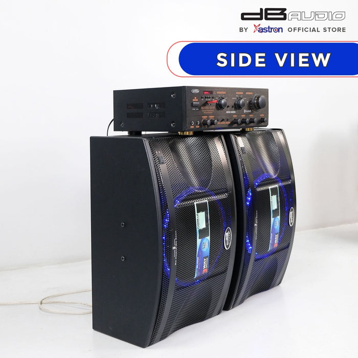 DB Audio SET-502-120BT 3 way loud speaker with amplifier | 1200 x 2 watts | 12" woofer | Bluetooth