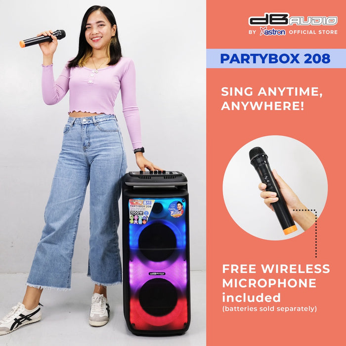 Db Audio PARTYBOX-208 Mobile trolley bluetooth speaker | 6" x 2 woofer | 750W | rechargeable