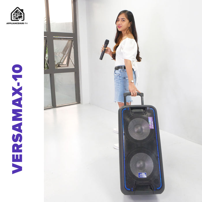[FREE Wireless Microphone] Db Audio Versamax Portable Mobile Trolley Bluetooth Speaker HIFI Boombox (10 inch woofers x 2) (300W x 2)