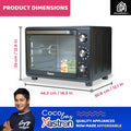 Astron EO35 Electric Convection Oven - Black | 35 Liter Capacity | Built-in Rotisserie | Multi- Function| Interior Lamp | Heavy Duty | 1500W