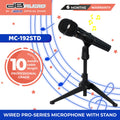 Db Audio by Astron MC192STD Wired Pro-Series Microphone with Stand | 10 Meter Cable | Metal Body | Anti-slip | Studio-Quality Sound | Feedback Control