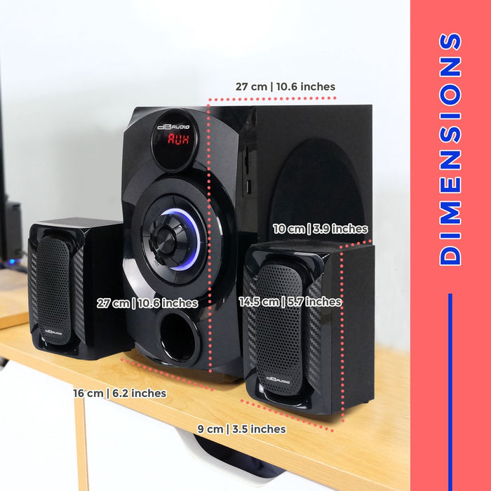 Db Audio MAX-52 2.1 Home Theater Subwoofer System | Bluetooth | 5" woofer | 600 Watts | FM Radio