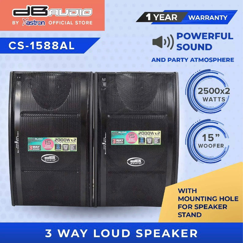 Db Audio by Astron CS1588AL 3 Way Loud Speaker | 2500 x 2 watts | 15