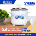 Astron MRC0627 Mini Rice Cooker with Steamer - 0.6 Liter Capacity | Ideal for 2-3 persons | Small & Efficient | 350W | Free paddle