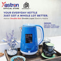 Astron DOUBLESTAR Electric Kettle - Blue | 2.2 Liter Capacity | Overheat Protection | Double Layered | 1800W