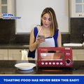 Astron OT774 Electric Oven Toaster - 7 Liter Capacity | Built-in Crumb Tray | Easy to Clean | Maroon/Black