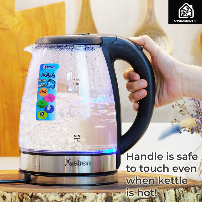 Astron Electric Kettle Ltr Astron AQUA Electric Glass Kettle Liter