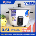 Astron URC-60 0.6L Drum Shape Rice Cooker (White)  3 cups  350W  2-3 persons  free paddle  aesthetic rice cooker  minimalist rice cooker  small rice cooker